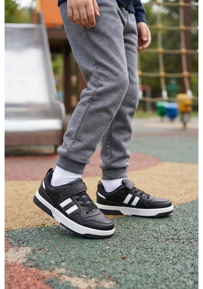 Fort Cool Foor Rahat Esnek Sneaker Erkek Çocuk Spor Ayakkabı SİYAH-BEYAZ