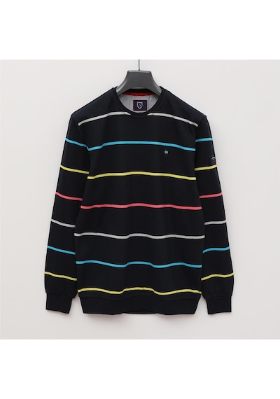 Dio Rise Erkek Uzun Kol İnce Bisiklet Yaka Sweatshirt - Czt-178 - Lacivert Lacivert