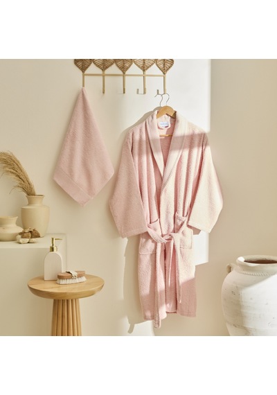 Kaşmir Home Maren Bornoz Set L-xl Pudra Pudra