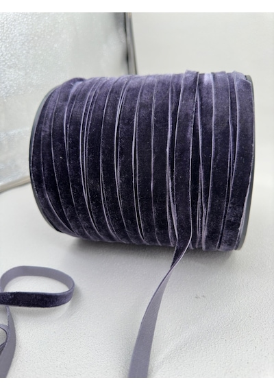 Paşateks- 1 Cm Düz Kadife-5 Metre -b.lacivert