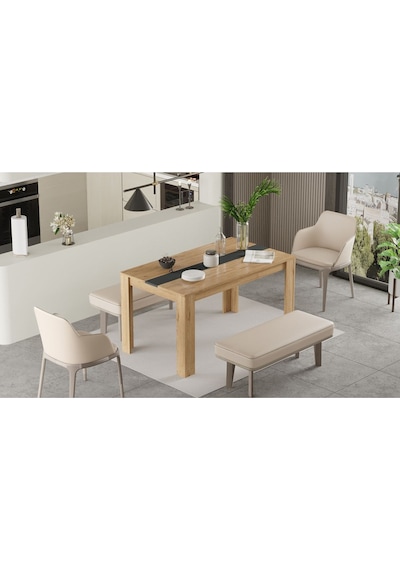 Aven Yemek Masası 140x80 Sepet-beyaz Ave22-sa Antrasit