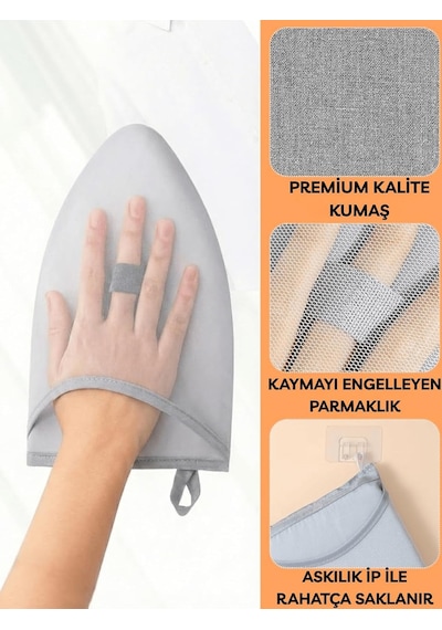 Beylini Buharlı Ütü Eldiveni Mini Ütü Pedi Sıcaklık Buhar Geçirmez Ütü Masası Eldiveni Taşınır Bez 15x25 C