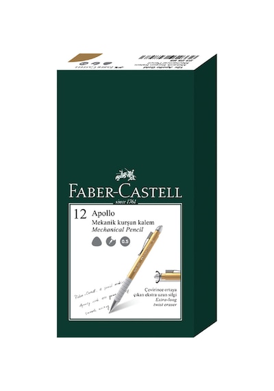 Faber-Castell Apollo 0.5 mm Versatil Kalem, Metalik Gold,Ergonomik Tutuş, Yaylı Uç, Şık Tasarım