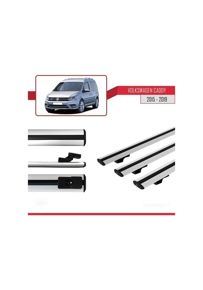 Volkswagen Caddy 2015-2019 Arası İle Uyumlu Basic Model Ara Atkı Tavan Barı Gri 3 Adet