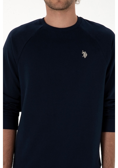U.S. Polo Assn. Erkek Regular Fit Bisiklet Yaka Lacivert İnce Basic Sweatshirt 50313752-VR033