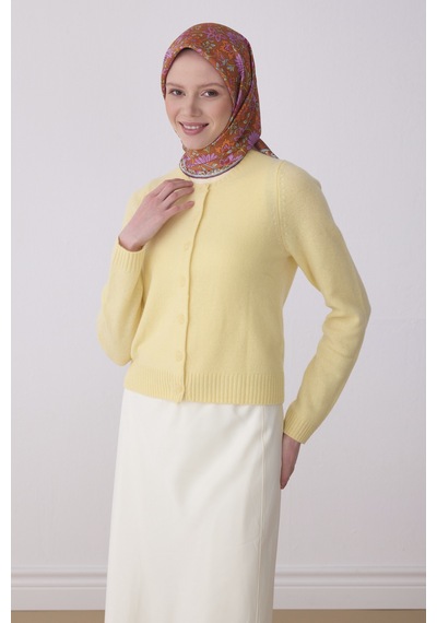 Etnik Desen Saf İpek Twill Eşarp - 2026 İlkbahar-yaz T 4314 Tarçın