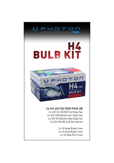 H4 Acil Durum Yedek Ampul ve Sigorta Kiti - Full Set
