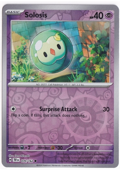 Solosis Reverse Holo 070/162 - Temporal Forces - Pokemon Kartı Mint
