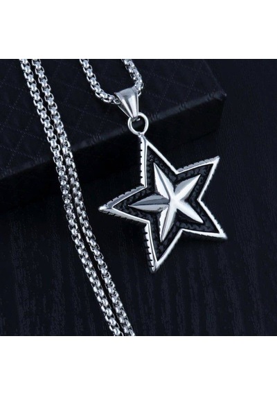 Yıldız Star Pentegram Paslanmaz Çelik 316l Kolye Çok Renkli