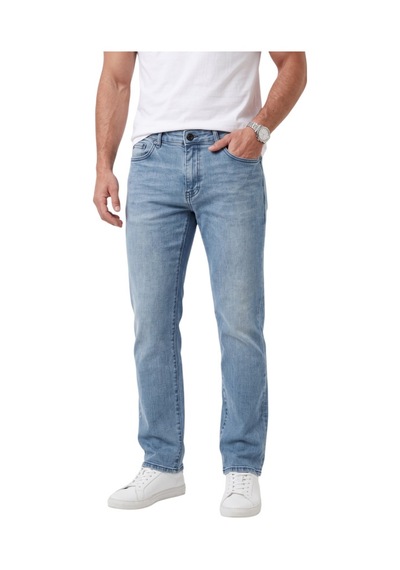 Deepsea Erkek Regular Fit Standart Kesim Likralı Taşlanmış Mavi Kot Pantolon Esnek Pamuklu Jean 2600982