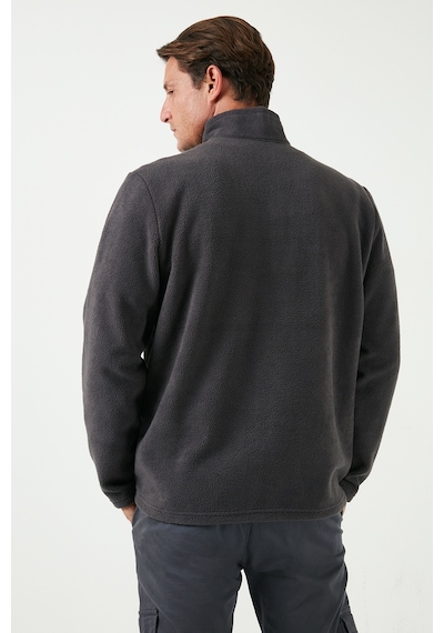 Buratti Slim Fit Dik Yaka Kışlık Şardonlu Erkek Polar 5906053 Antrasit