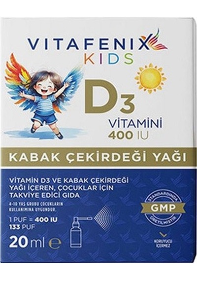 Vitafenix Kids Vitamin D3 Ve Kabak Çekirdeği Yağı 20ml