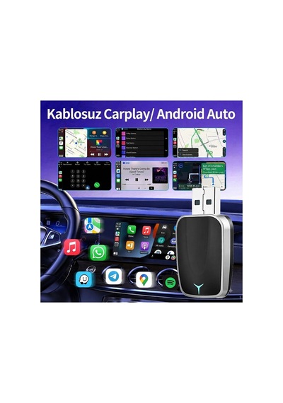 2'si 1 Arada Kablosuz Carplay & Android Auto Mini Usb Adaptör Type-c Otg Destekli Dönüştürücü Diğer