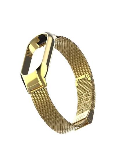 Mi Band 7 İle Uyumlu Hasır Metal Kordon, Kasa Koruma 2 İn 1, Klipsli Tel Örgü Kayış, Altın, Krd-06-mi-band-7-gold