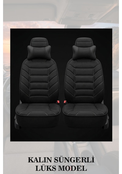 Renault Symbol 2002 Uyumlu Lüks Siyah Renk Premium 2 Adet Minder Ve Yastık