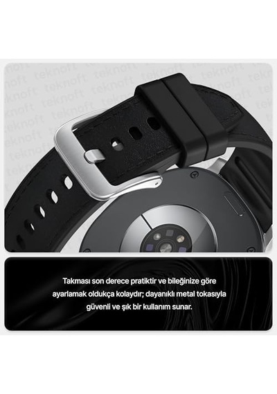 Galaxy Watch 8 40mm/44mm Ve Watch 8 Classic 46mm İle Uyumlu Metal Bağlantılı, Konforlu Ve Yumuşak Deri Görünümlü Silikon Kordon
