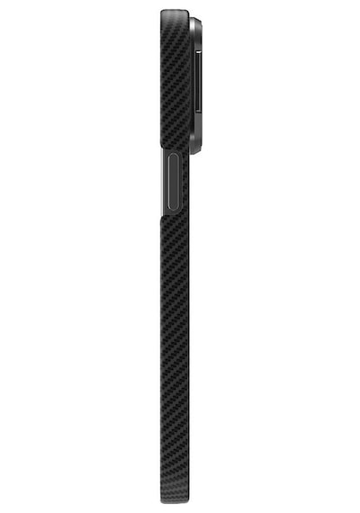 Zore Apple Uyumlu iPhone 15 Pro Max Magsafe Şarj Özellikli 600d Kevlar Krek Karbon Siyah