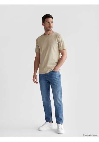Lcwaıkıkı Classic Bej %100 Pamuklu Regular Fit Basic Tişört