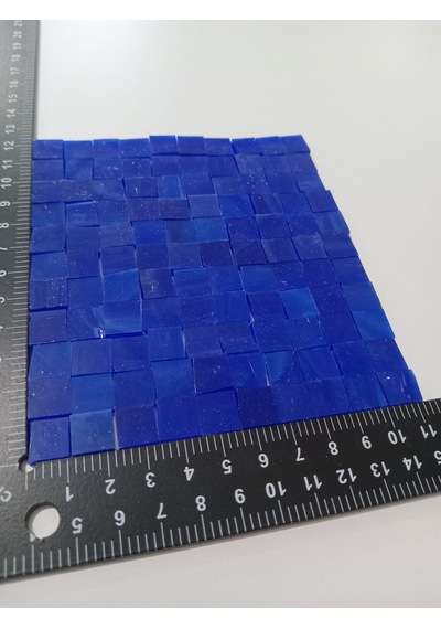 Lacivert Kare Vitray Cam Mozaik Taşı - Sanatsal Mozaik İçin Yaklaşık 10 X 10 Mm