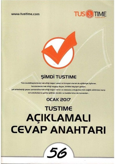 Tus Time 2017 Ocak Deneme Sınavı Temel Bilimler Ve Klinik Bilimler Testi Soru Ve Açıklamaları Cevap Anahtarlı 56
