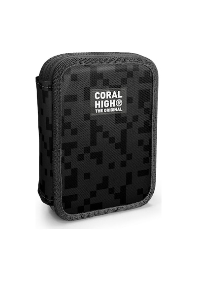 Coral High Erkek Çocuk Siyah Blok Desenli Katlı Organizer Kalemlik Kalem Kutusu 31118