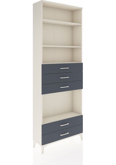 Arges Dolap 4 Raflı 5 Çekmeceli 88x30x243 Aytaşı-antrasit Aytaşı