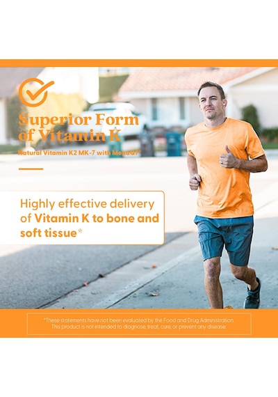 Doctor's Best Natural Vitamin K2 Mk7 Men & Women - Bone Health 100 Mcg Menaq7 Calcium 60 Veg