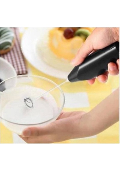 Mini Mikser Kahve Süt Köpürtücü Karıştırıcı Cappucino Mixer Pilli Çırpıcı Çelik Diğer