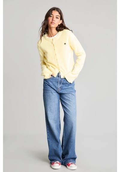 Defacto Slim Fit Bisiklet Yaka Düğmeli Triko Basic Hırka E8236ax26auyl238 Sarı-yl238