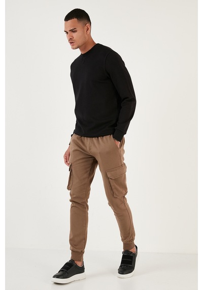 Buratti Pamuklu Relaxed Fit Bisiklet Yaka Erkek Sweat 5905453 Siyah