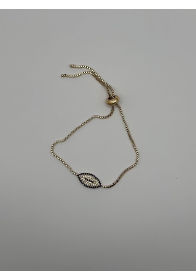 Arnes Jewelry Zirkon Taşlı Nazarlı Bileklik Gold