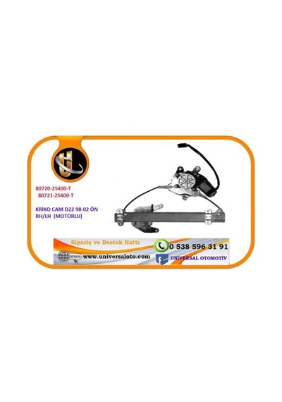 Cam Krikosu Ön Sağ D22 9198-2002 Elektrikli-motorlu
