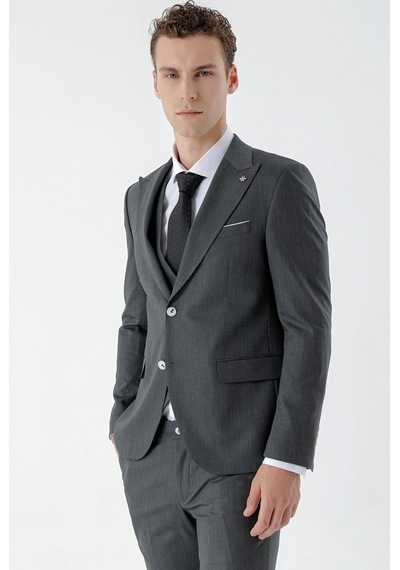 Morven Erkek Siyah Poliviskon Trend Yelekli Desenli Slim Fit Sivri Yaka Takım Elbise 24mc001008001 Siyah Morven Erkek Siyah Poliviskon Trend Yelekli Desenli Slim Fit Sivri Yaka Takım Elbise 24mc001008001 Siyah