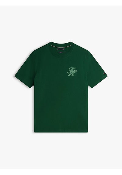 Tommy Hilfiger Mw0mw42391 Script Light Interlock Tee Erkek Tişört Yeşil