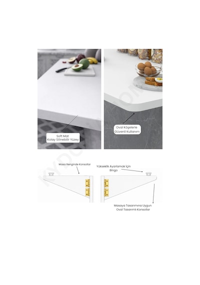 Duvara Monte Katlanır Masa & 2 Li Raf Seti Beyaz Çam 60x110 Cm Beyaz - Çam
