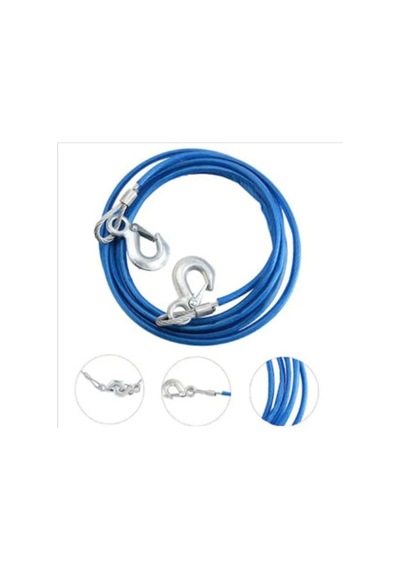 Arsvision Auto Accessorıes Çeki Halatı Çelik Izoleli Oto Çekme Halatı 3 Ton Çekme