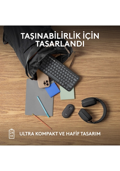 Logitech M350s Pebble 2 Bluetooth Kablosuz Sessiz Kompakt Mouse - Siyah Diğer