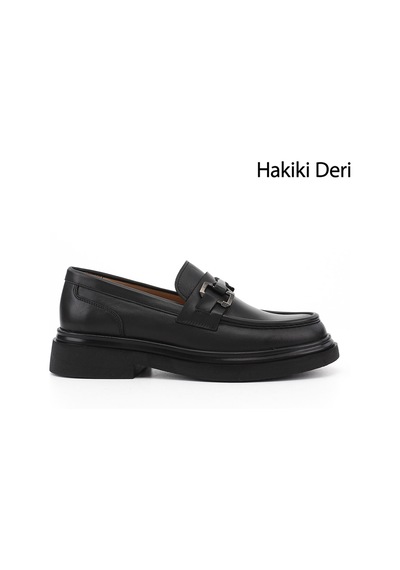 Gönderir Erkek Siyah Hakiki Deri Loafer Ayakkabı Ddma73542943