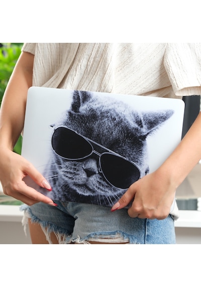 Apple Uyumlu MacBook Pro 13 İnç Kılıf A2338 M1 M2 A2251 A2289 A1706 A1708 A1989 A2159 Tpu Uv Kedi Baskılı Pembe