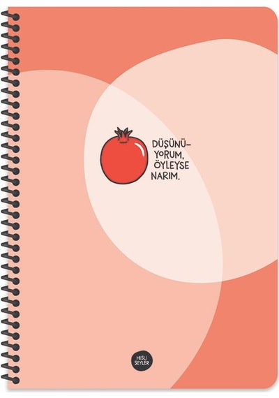 Hisli Şeyler A4 Kareli Spiralli Defter - Düşünüyorum Öyleyse Narım Çok Renkli