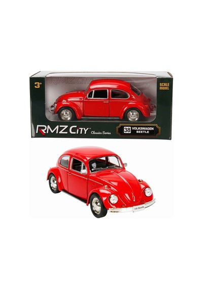 1:32 Rmz City Alman Klasikleri Serisi Die Cast Çek Bırak Model Araba - Kırmızı Volkswagen Beetle Kır