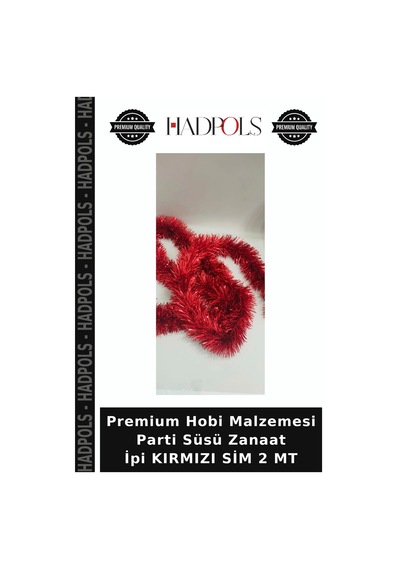 Premium Hobi Malzemesi Parti Süsü Zanaat İpi Kırmızı Sim 2 Mt