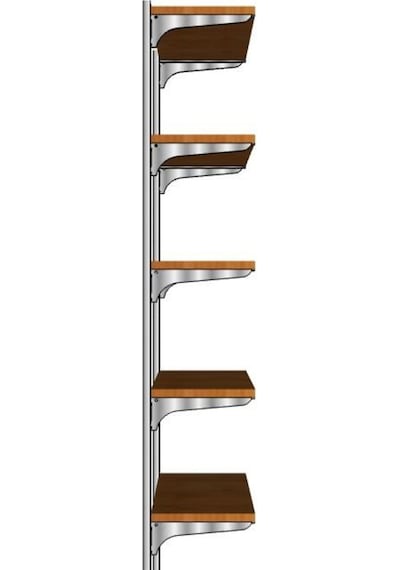 Rafburada Rafburada® 5 Katlı Duble Kitaplık. Ahşap Duvar Rafı. Dekoratif Ra