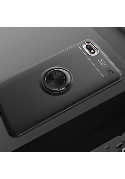 Huawei Y5 2018 Kılıf Yüzüklü Tam Korumalı Silikon Kapak