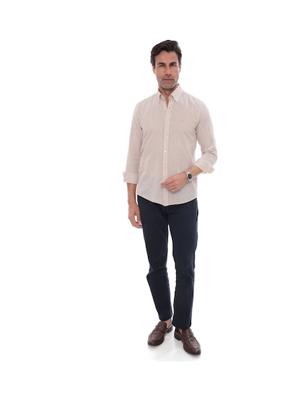 Slim Fit Uzun Kol Yaka Düğmeli Nefes Alan Keten Hediye Kutulu Erkek Gömlek Fs-004548 - Açık Bej-3222 Slim Fit Uzun Kol Yaka Düğmeli Nefes Alan Keten Hediye Kutulu Erkek Gömlek Fs-004548 - Açık Bej-3222