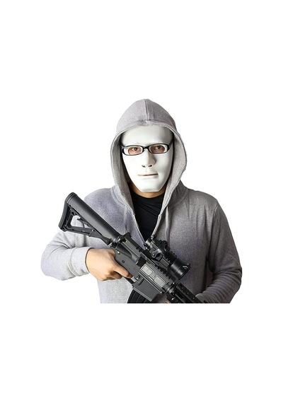 NessiWorld Beyaz Renk Hip Hop Anonim Jabbawockeez Dans Maskesi 18x19 Cm