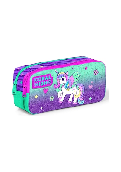 Coral High Yeşil Mor Unicorn Kız Çocuk Beslenme Çantası Seti