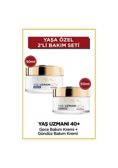L'Oreal Paris  40+   Gündüz Bakım Kremi 50 ML + Gece Bakım Kremi 50 ML