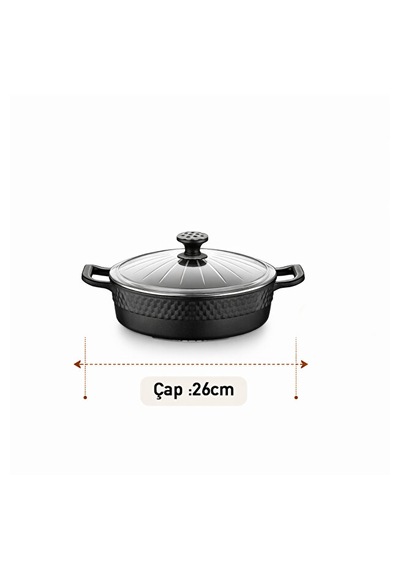 Falez Black Line Granit Döküm 3 Prç Set Antrasit