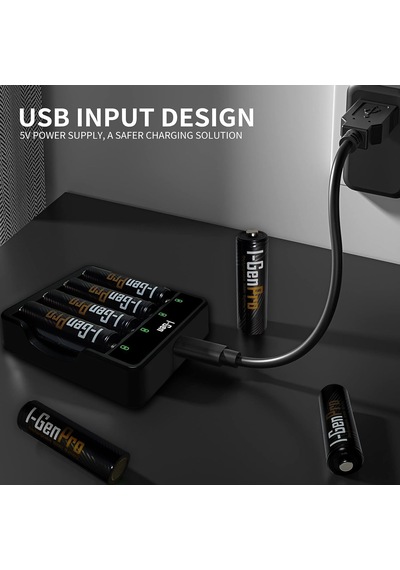 G421 4'lü Pil Şarj Aleti + 2 Adet Aa Pro 2950 Mah + 2 Adet Aaa Pro 1100 Mah Şarjlı Kalem Pilli Set 1.2v Ni-mh